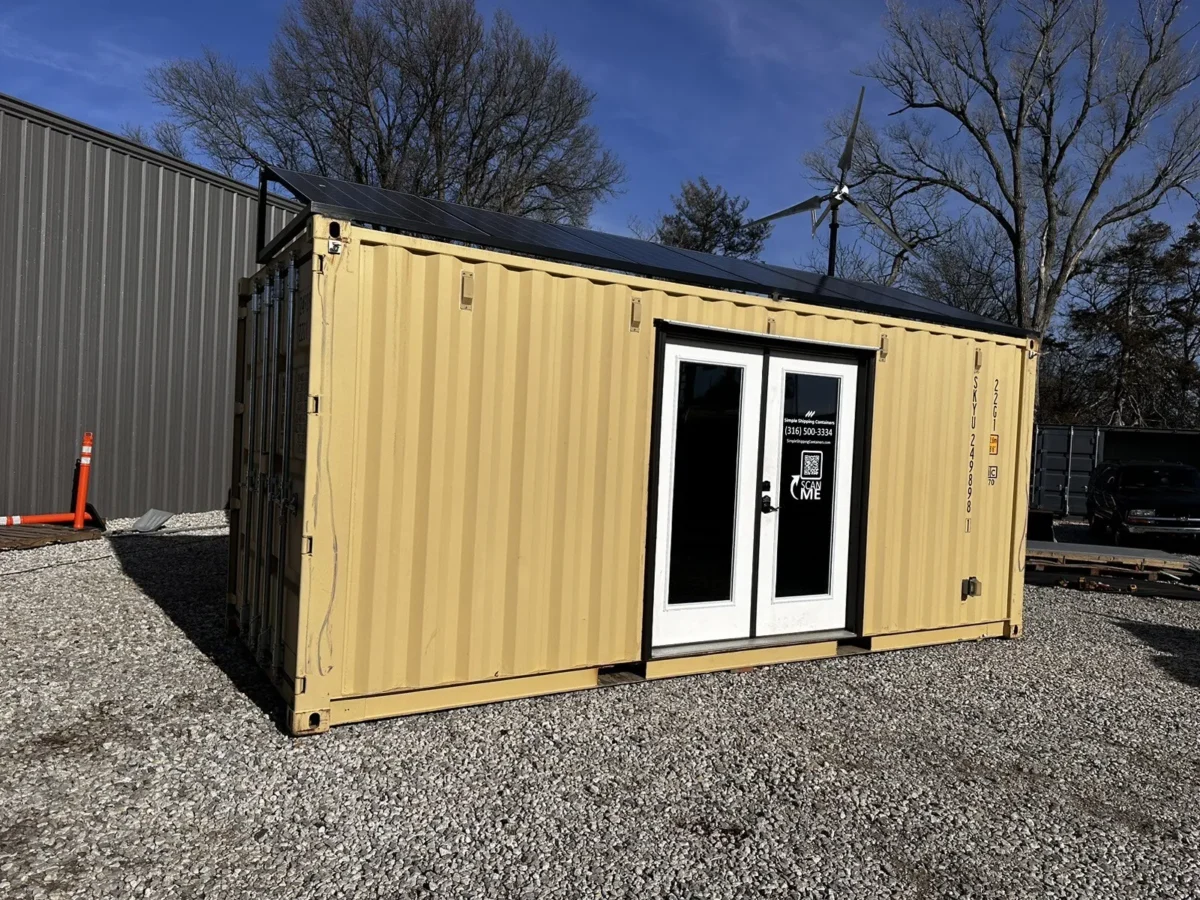 Conteneur maritime de 20 pieds, bureau solaire et hors réseau – Image 1